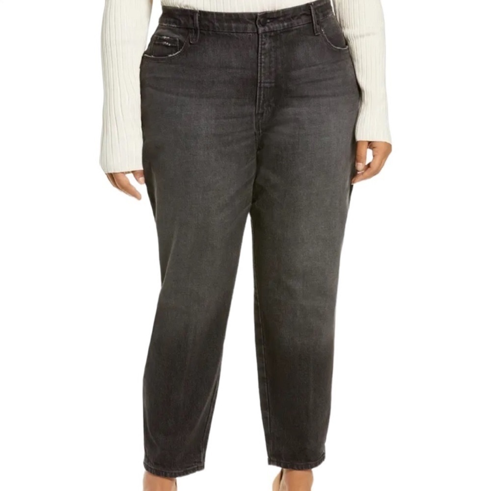Good American good mom high waist black denim jeans womens size 2 NWT